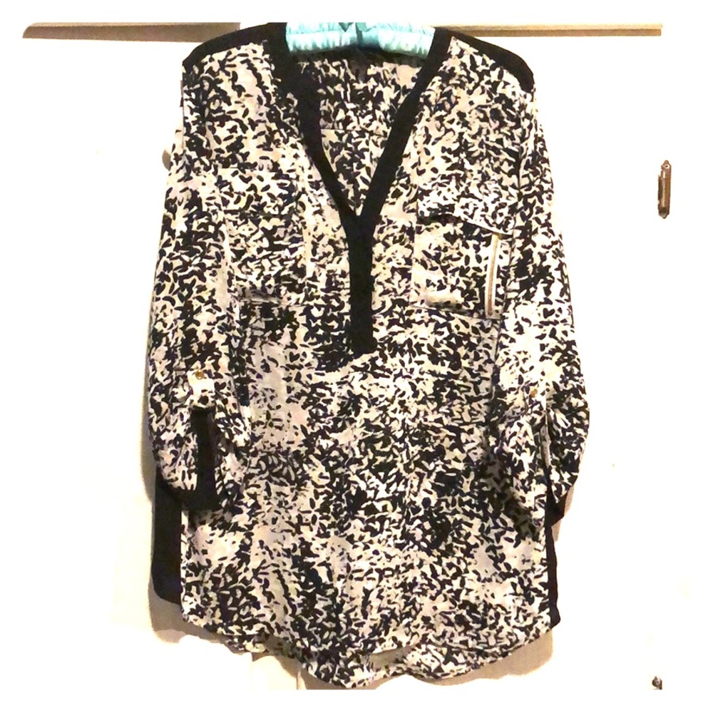 Black and white dressy top